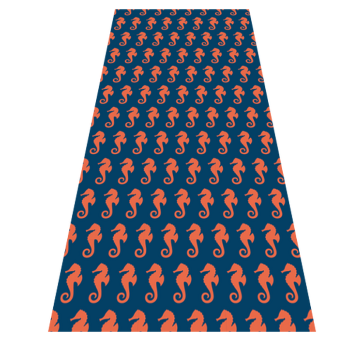 Vinyl teppich tiere mit orangefarbenem seepferdchen-muster - TenStickers