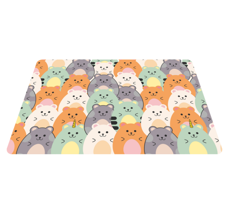 Vinyl teppich tiere mit bunten hamstern beim essen - TenStickers
