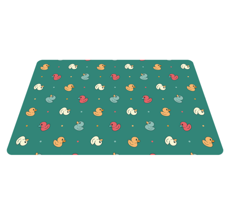 Vinyl teppich tiere mit bunten gummienten - TenStickers