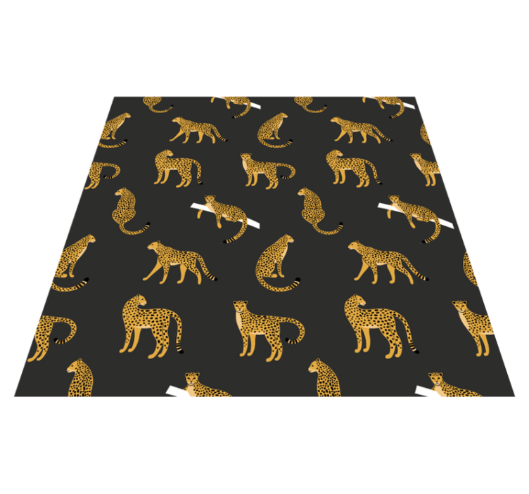 Vinyl teppich tiere leoparden auf dunklem hintergrund - TenStickers
