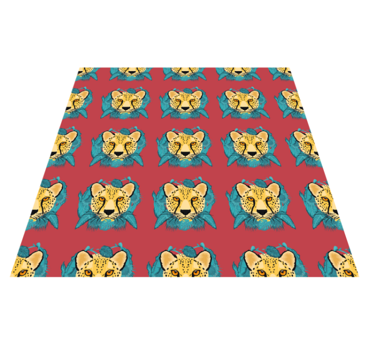 Vinyl teppich tiere im orientalischen leopardenstil - TenStickers