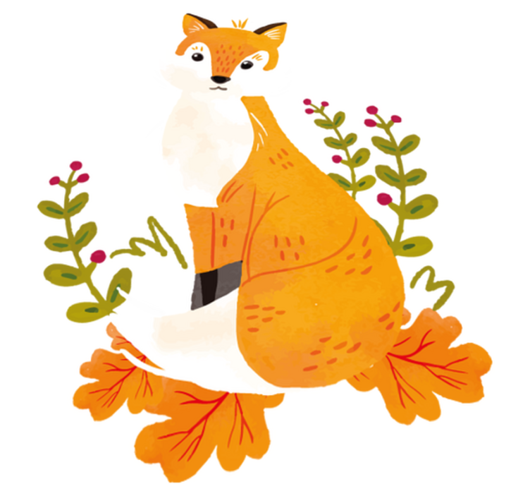 Vinyl teppich tiere aquarell fuchs - TenStickers