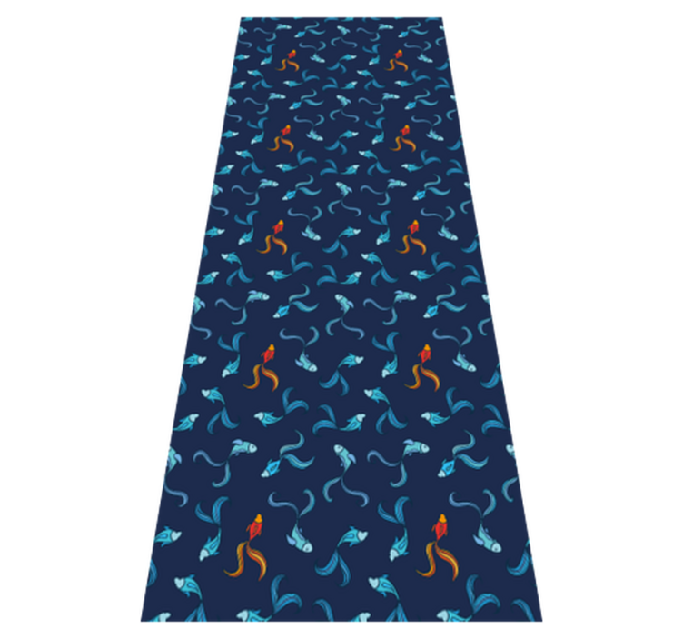 Vinyl teppich tiere ein von tausend orange fischen - TenStickers
