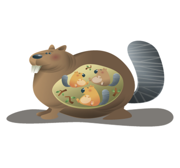 Vinyl teppich tiere eichhörnchen mutter - TenStickers