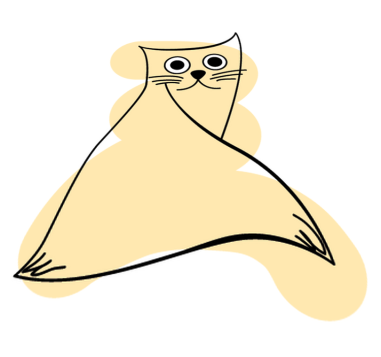 Vinyl teppich tiere mit beige bemalter katze - TenStickers