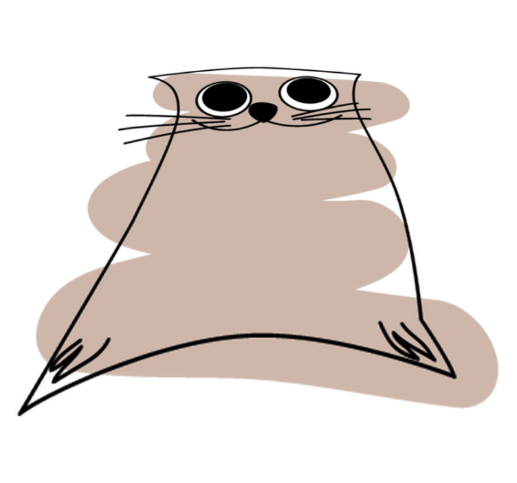 Vinyl teppich tiere mit braunem gemaltem kater - TenStickers