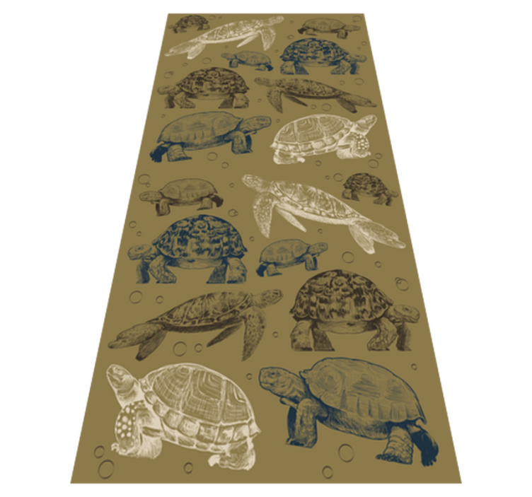 Vinyl teppich tiere mit beigem hintergrund und schildkröten - TenStickers