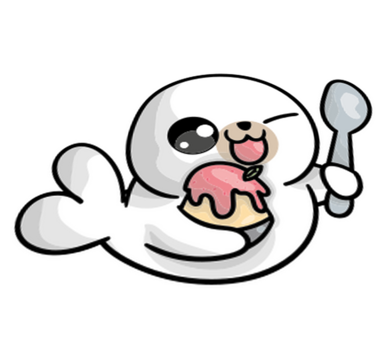 Vinyl teppich tiere mit anime baby robbe - TenStickers