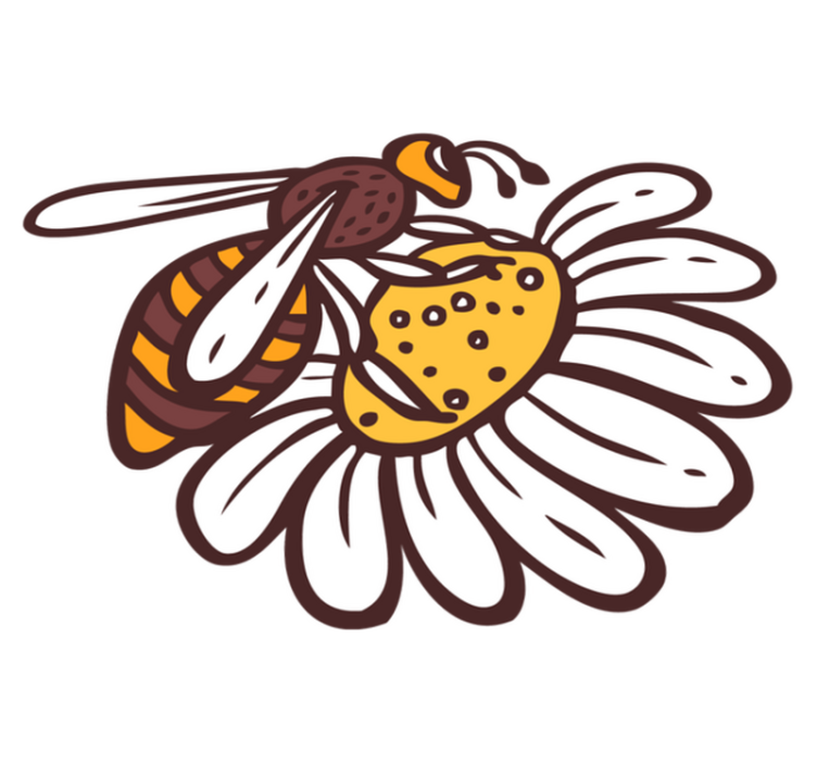 Vinyl teppich tiere biene auf blüte - TenStickers