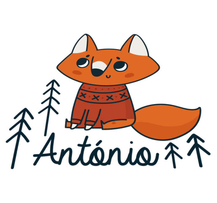 Vinyl teppich tiere nordischer fuchs mit namen - TenStickers