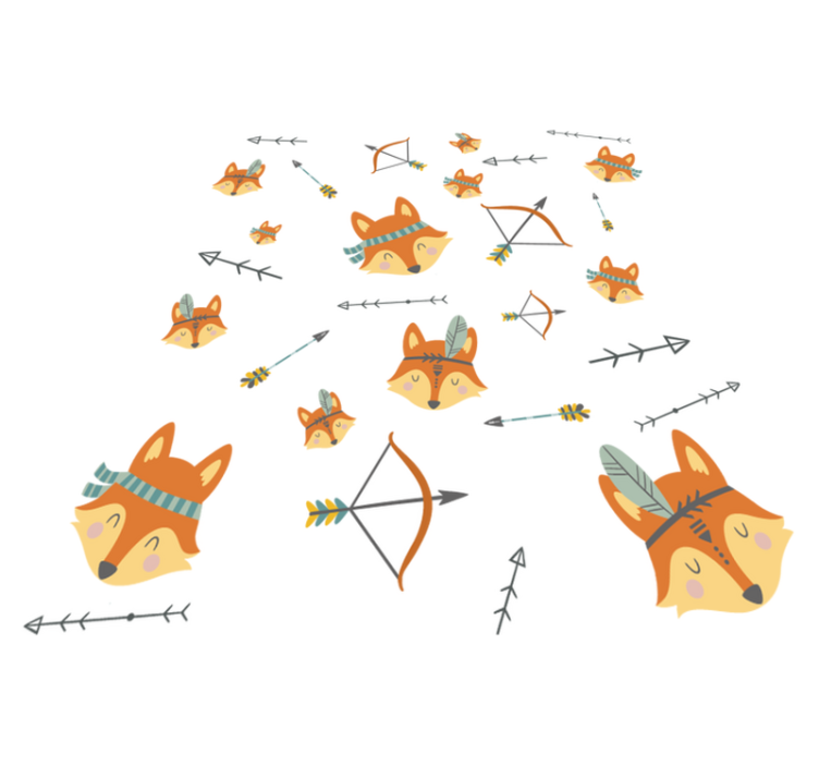 Vinyl teppich tiere set aus füchsen und pfeilen - TenStickers