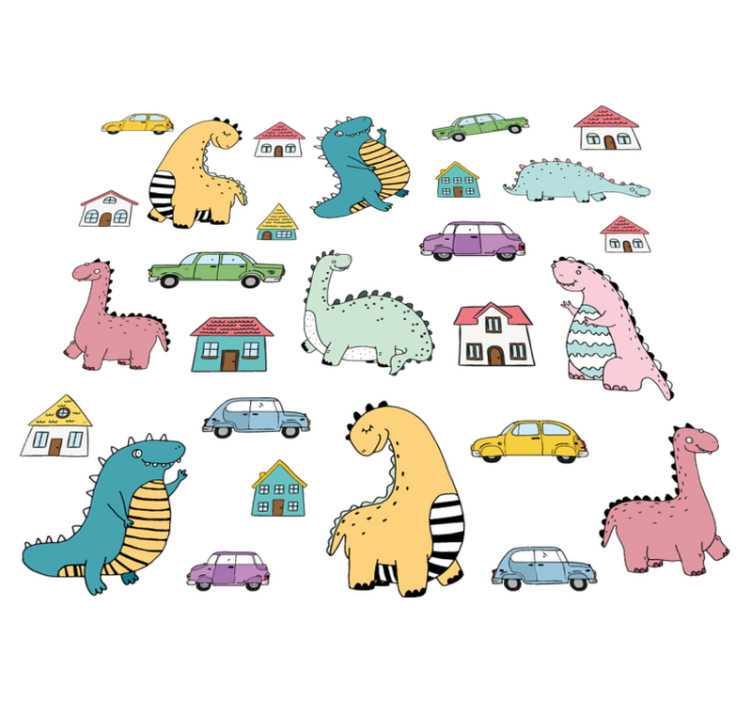 Vinyl teppich tiere nordische dinosaurier im set - TenStickers