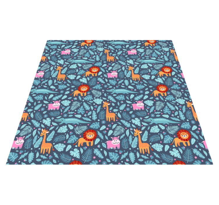 Vinyl teppich tiere mit dschungeltier-motiv - TenStickers