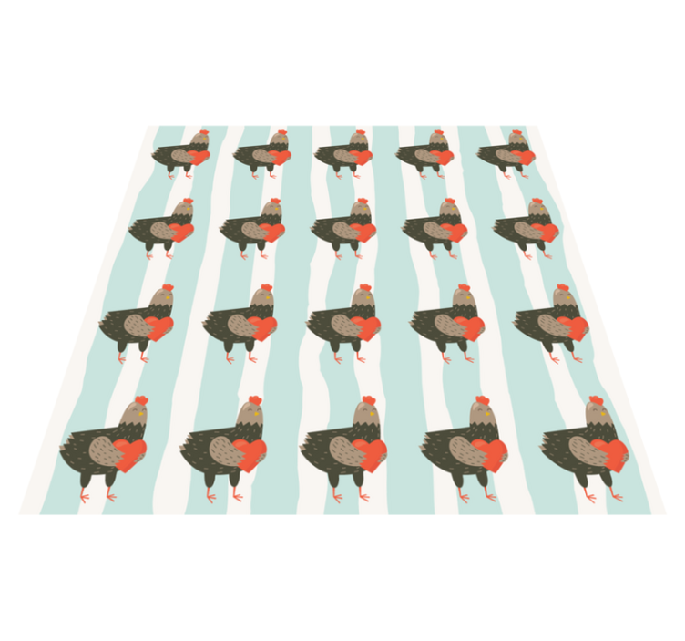 Vinyl teppich tiere mit weißen streifen und hähnen - TenStickers