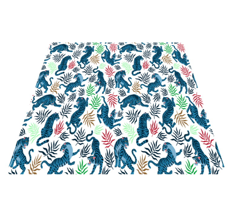Vinyl teppich tiere mit bunten und gefährlichen leoparden - TenStickers