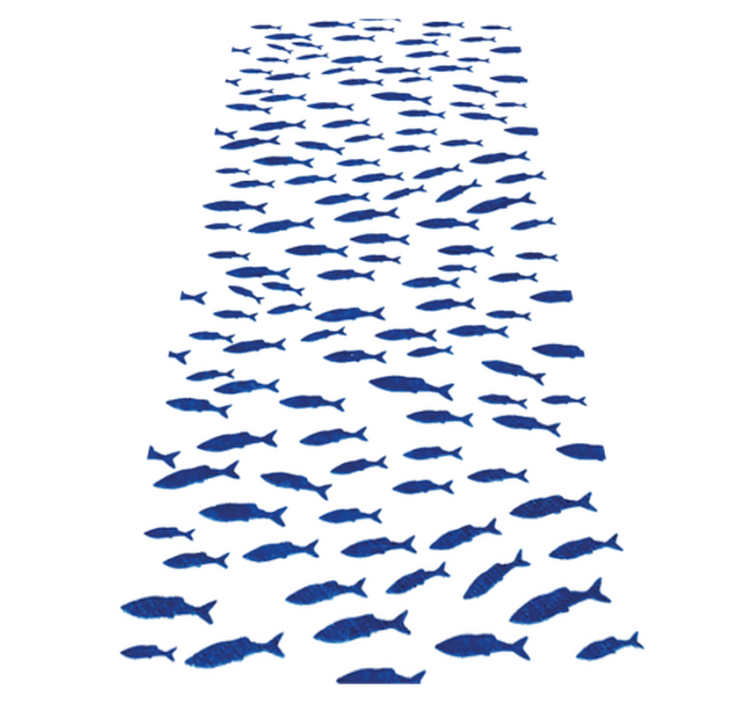 Vinyl teppich tiere mit blauem fischmuster - TenStickers