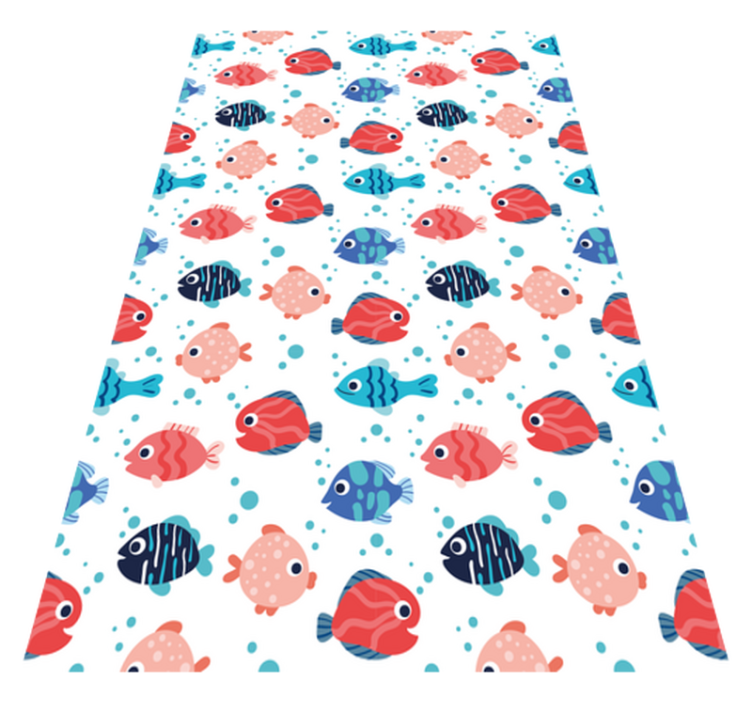 Vinyl teppich tiere mit pinken und blauen fischen - TenStickers