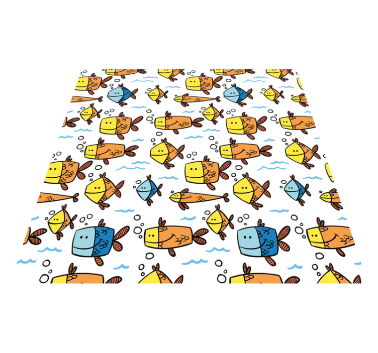 Vinyl teppich tiere bunte fische im kinderstil - TenStickers