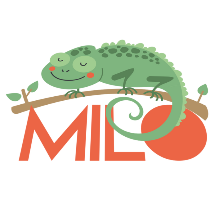 Vinyl teppich tiere chamäleon mit namen - TenStickers