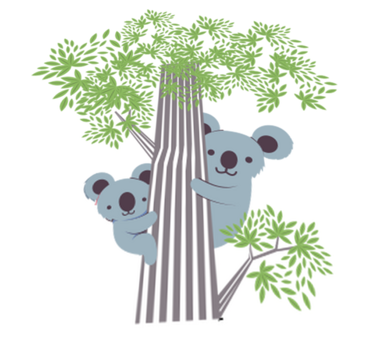 Vinyl teppich tiere koalas auf einem baum - TenStickers