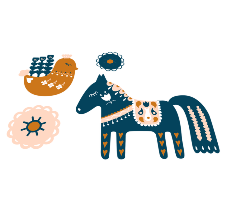Vinyl teppich tiere bunte volksmotive - TenStickers