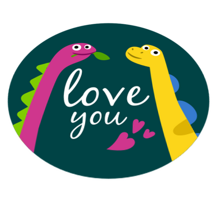 Vinyl teppich tiere süße dinosaurierliebe - TenStickers