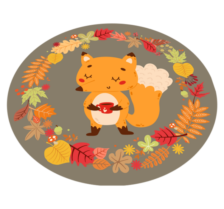 Vinyl teppich tiere mit charmanten fuchs skulptur - TenStickers