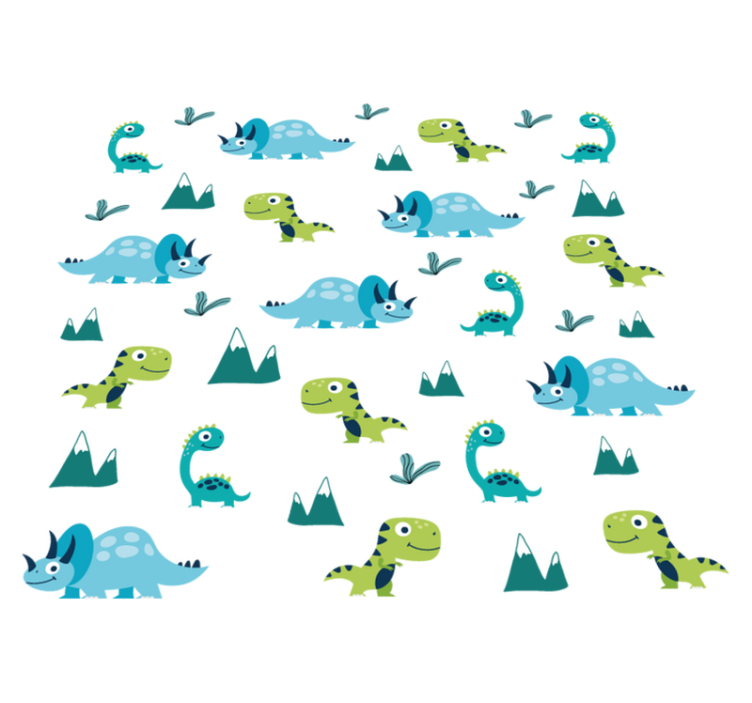 Vinyl teppich tiere mit verspielten dino-mustern - TenStickers