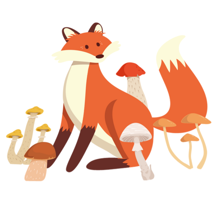 Vinyl teppich tiere mit verspieltem fuchsdesign - TenStickers