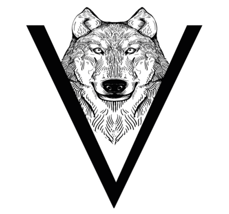 Vinyl teppich tiere mit wolf illustration - TenStickers