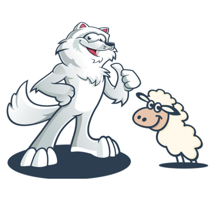 Vinyl teppich tiere fröhlicher wolf charakter - TenStickers