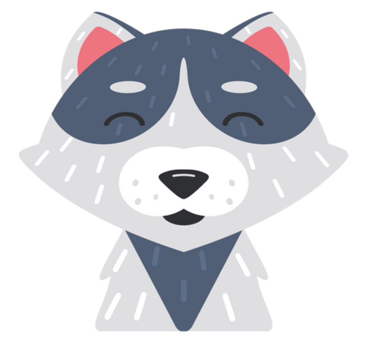 Vinyl teppich tiere mit fröhlichen tiergesichtern - TenStickers