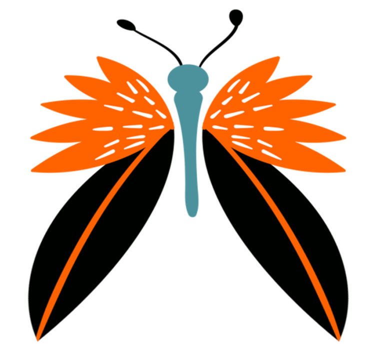 Vinyl teppich tiere bunter schmetterling akzent - TenStickers