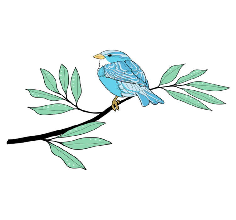 Vinyl teppich tiere blau gefiederter vogel - TenStickers