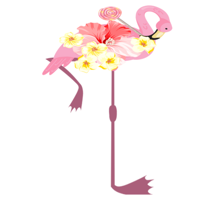 Vinyl teppich tiere mit flamingo blumenmuster - TenStickers