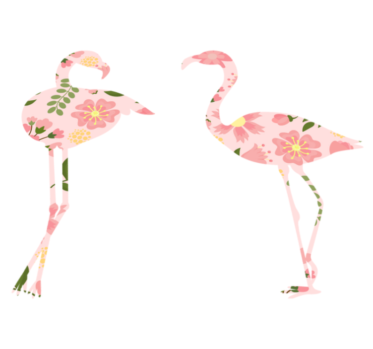 Vinyl teppich tiere mit flamingo blumenmuster - TenStickers