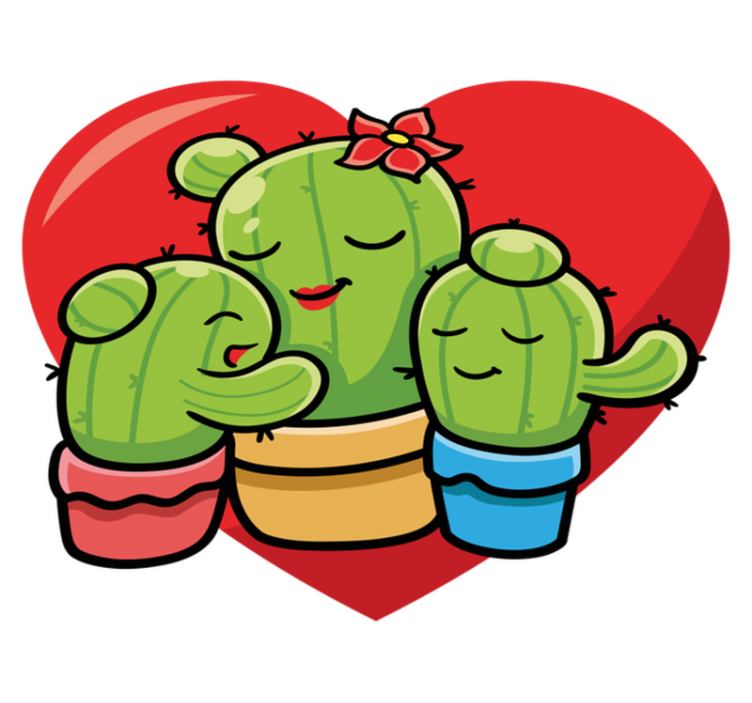 Vinyl teppich tiere cactus familienliebe - TenStickers