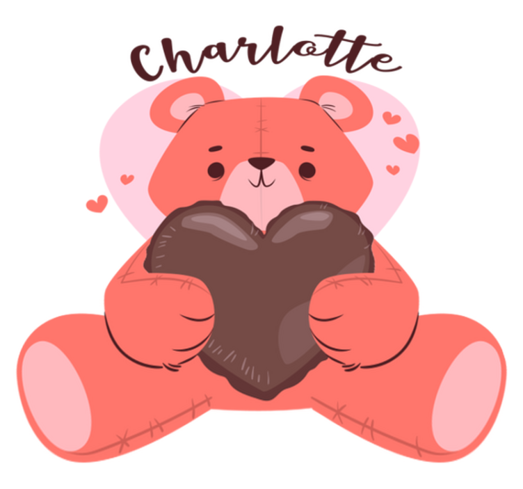 Vinyl teppich tiere süßer bär mit herz - TenStickers