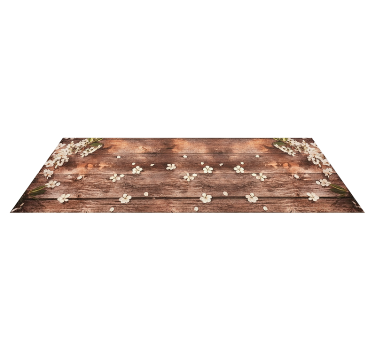 Vinyl teppich küche mit floralem holzdesign - TenStickers