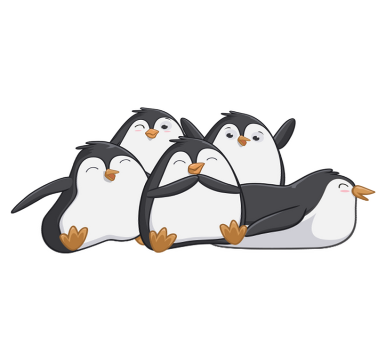 Vinyl teppich tiere glückliche pinguin familie - TenStickers