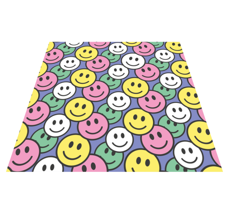 Vinyl teppich tiere mit bunten smiley-mustern - TenStickers