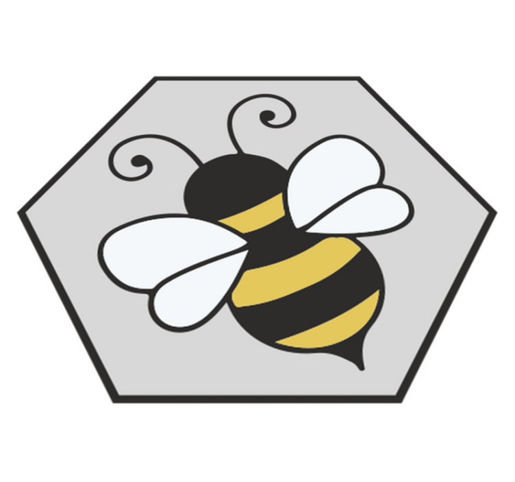 Vinyl teppich tiere im bienen-hexagon design - TenStickers