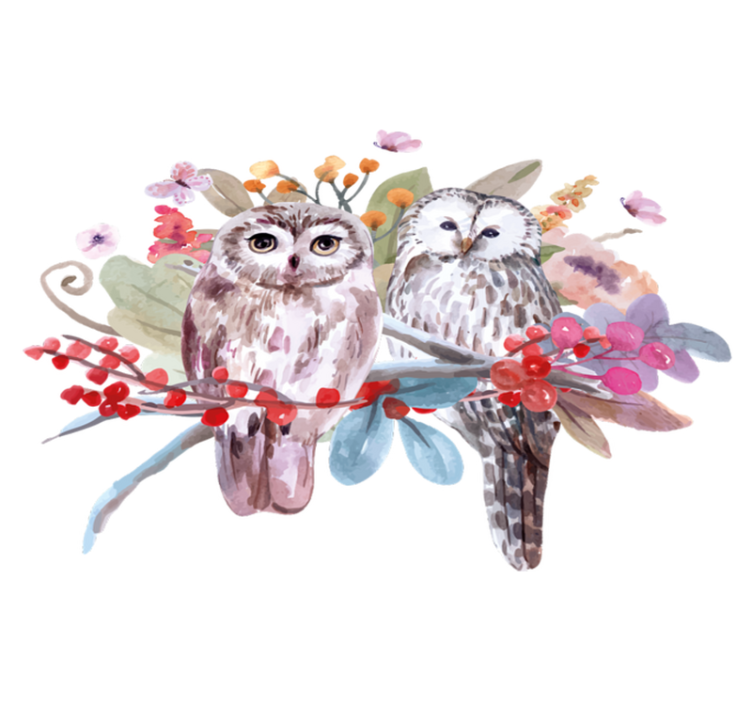 Vinyl teppich tiere eulen in der natur - TenStickers