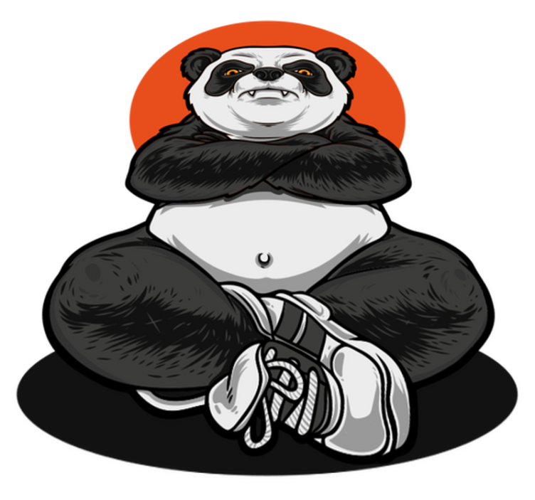 Vinyl teppich tiere panda umarmt die ruhe - TenStickers