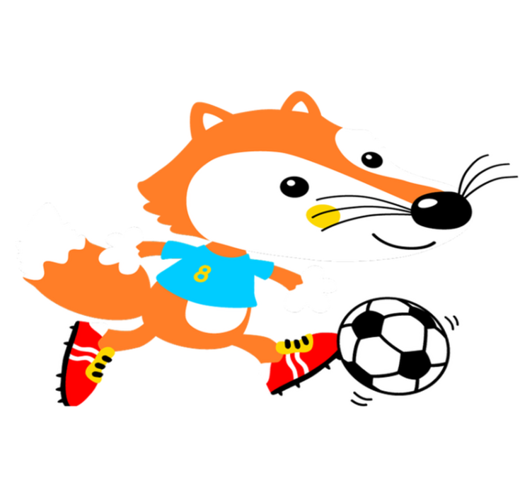 Vinyl teppich tiere mit verspielter fuchsfigur - TenStickers