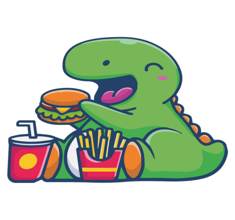 Vinyl teppich tiere glücklicher grüner dinosaurier - TenStickers