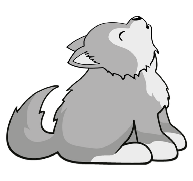 Vinyl teppich tiere mit heulender hundillustration - TenStickers