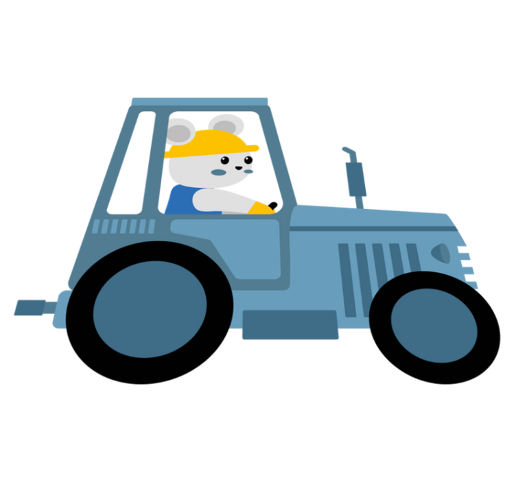 Vinyl teppich tiere süßer bär bauer - TenStickers