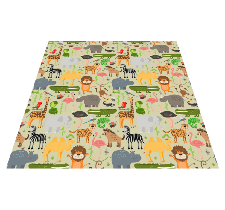 Vinyl teppich tiere mit lebhaftem tiermotiv - TenStickers
