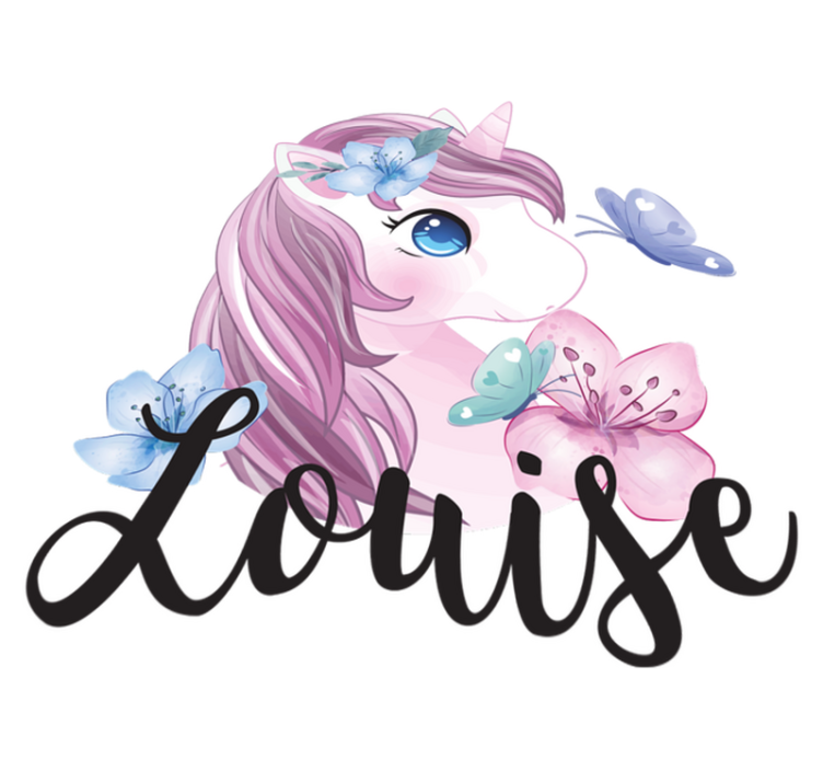 Vinyl teppich tiere einhorn mit schmetterling - TenStickers